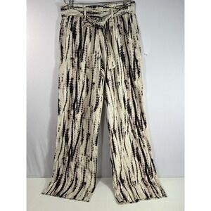 Jolt Striped Linen Blend Pants with Pockets Women's  Size L